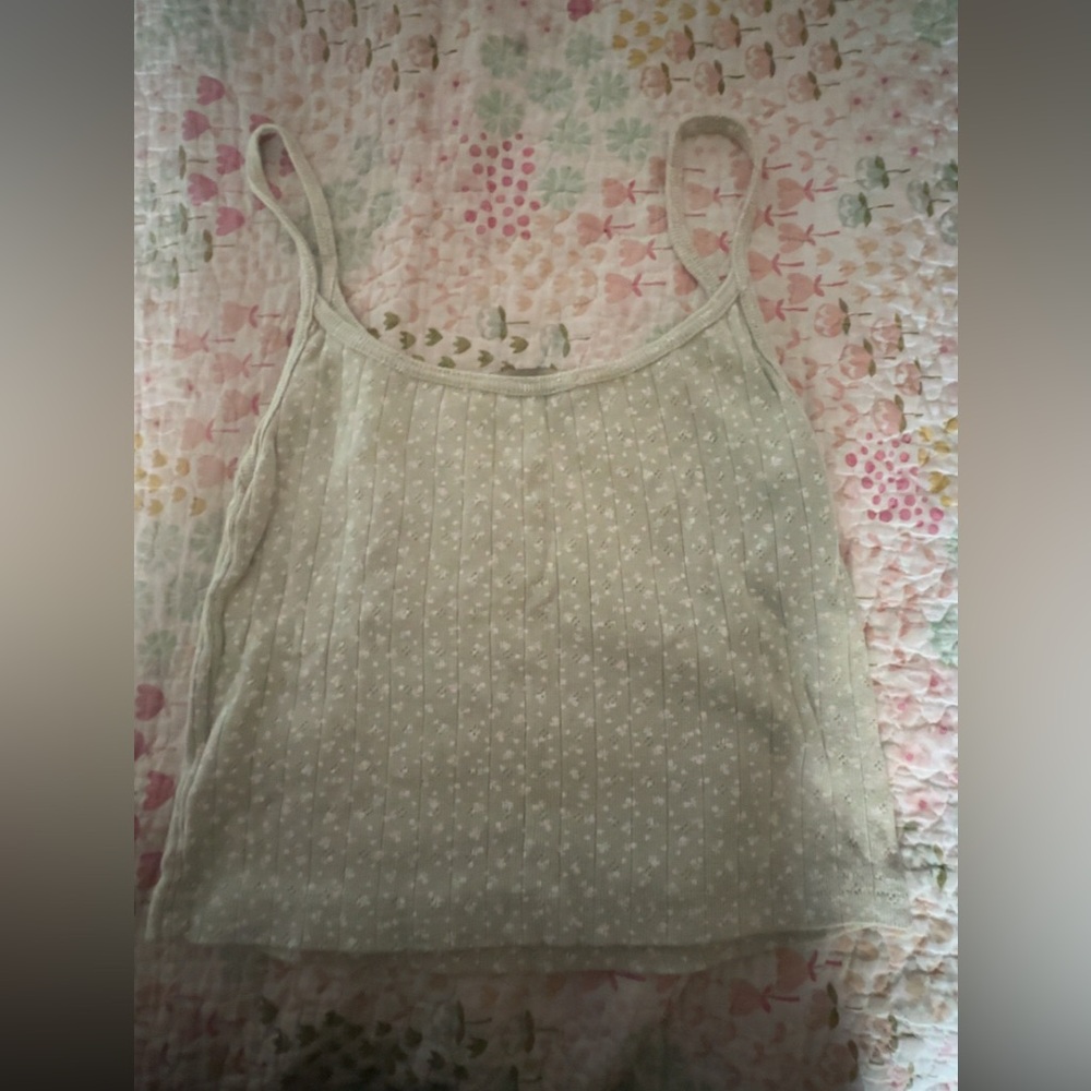 brandy- light green floral top